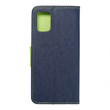 Peňaženkové puzdro Fancy Book na Samsung Galaxy A51 LTE Námornícka modrá / Limetkovo zelený