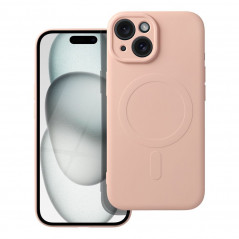 Kryt Silicone Mag Cover na Apple iPhone 15 MagSAFE Ružový