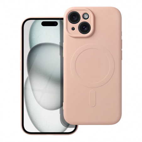 Kryt Silicone Mag Cover na Apple iPhone 15 MagSAFE Ružový