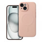 Kryt Silicone Mag Cover na Apple iPhone 15 MagSAFE  Ružový