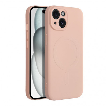 Kryt Silicone Mag Cover na Apple iPhone 15 MagSAFE Ružový