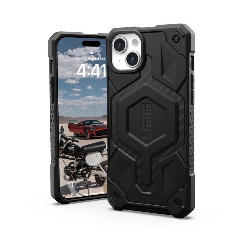 Kryt Urban Armor Gear Monarch Pro na Apple iPhone 15 Plus MagSAFE  Kevlarovo čierny