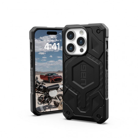 Kryt Urban Armor Gear Monarch Pro na Apple iPhone 15 Pro MagSAFE Kevlarovo čierny
