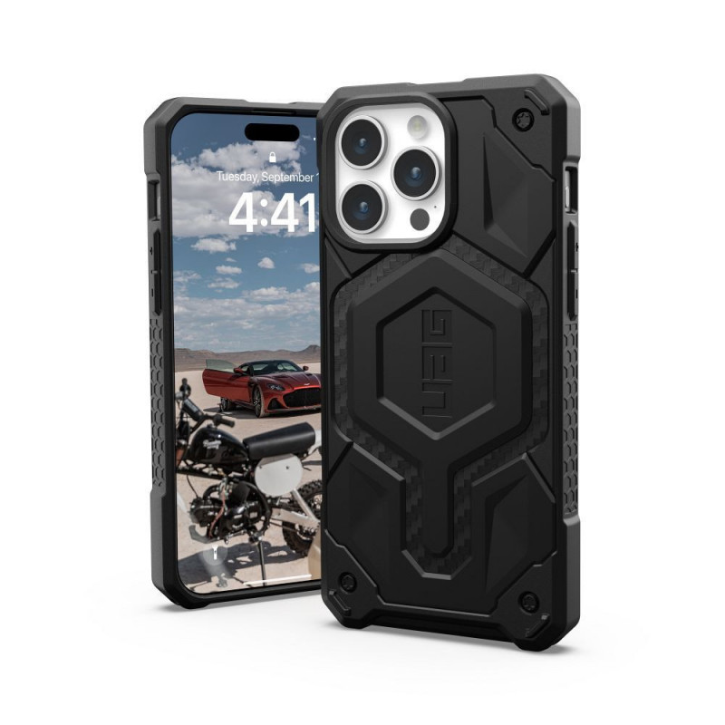 Kryt Urban Armor Gear Monarch Pro na Apple iPhone 15 Pro Max MagSAFE  Kevlarovo čierny
