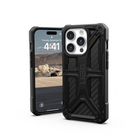 Kryt Urban Armor Gear Monarch na Apple iPhone 15 Pro Prémiové puzdro MagSAFE Uhlíkové vlákno