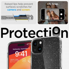 Kryt Spigen Liquid Crystal na Apple iPhone 15 Krištáľovo čistý  Trblietavý kryštál