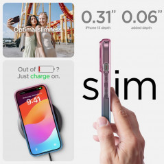 Kryt Spigen Liquid Crystal na Apple iPhone 15 Krištáľovo čistý  Do ružova