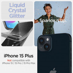Kryt Spigen Liquid Crystal na Apple iPhone 15 Plus Krištáľovo čistý  Trblietavý kryštál