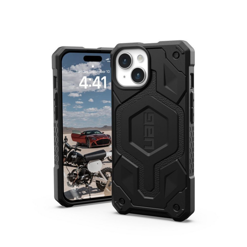 Kryt Urban Armor Gear Monarch Pro na Apple iPhone 15 MagSAFE  Kevlarovo čierny