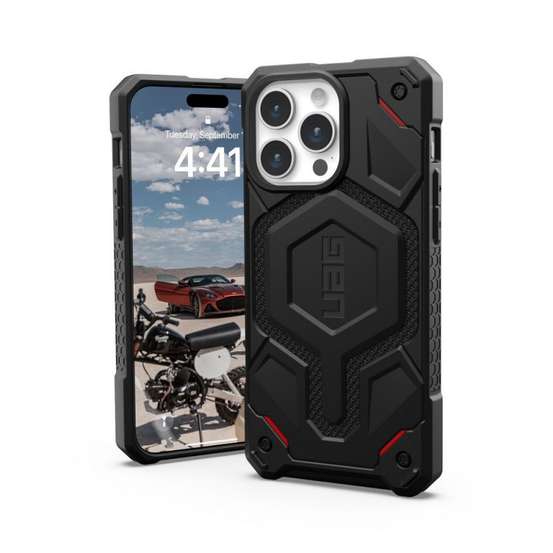 Kryt Urban Armor Gear Monarch Pro na Apple iPhone 15 Pro Max MagSAFE  Kevlarovo čierny