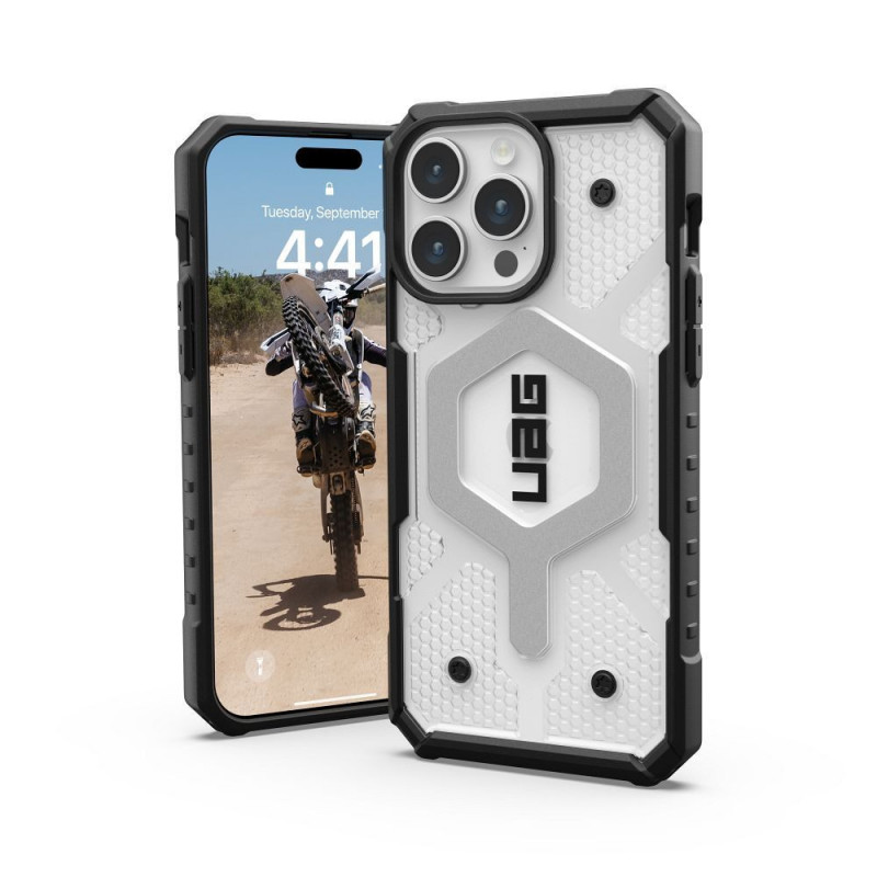 Kryt Urban Armor Gear Pathfinder na Apple iPhone 15 Pro Max Prémiové puzdro  MagSAFE  Ľadová
