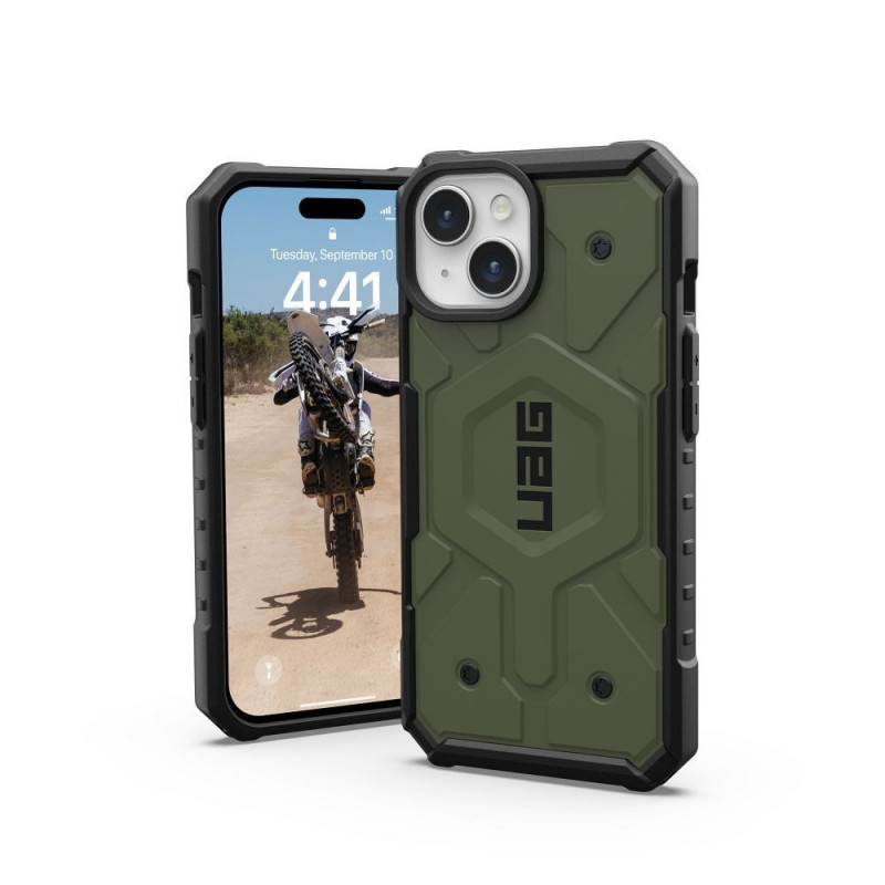 Kryt Urban Armor Gear Pathfinder na Apple iPhone 15 Prémiové puzdro  MagSAFE  Olivový