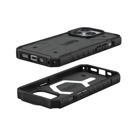 Kryt Urban Armor Gear Pathfinder na Apple iPhone 15 Pro Prémiové puzdro MagSAFE Strieborný