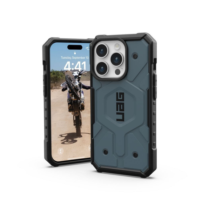 Kryt Urban Armor Gear Pathfinder na Apple iPhone 15 Pro Prémiové puzdro  MagSAFE  Oblačno modrý