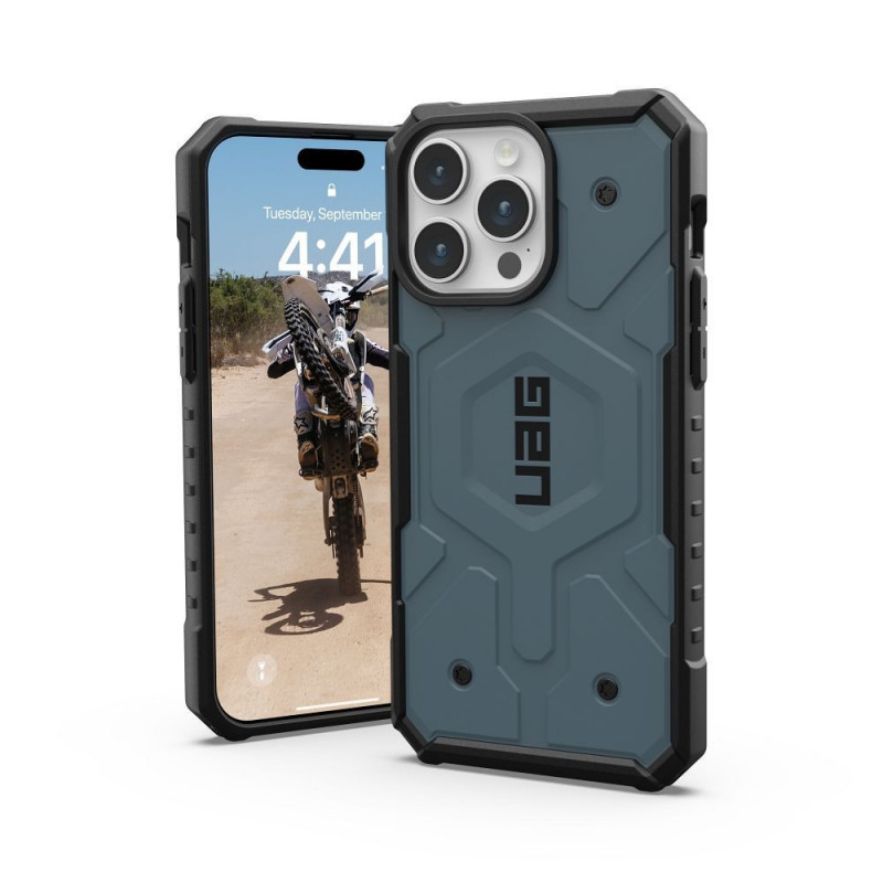 Kryt Urban Armor Gear Pathfinder na Apple iPhone 15 Pro Max Prémiové puzdro  MagSAFE  Oblačno modrý