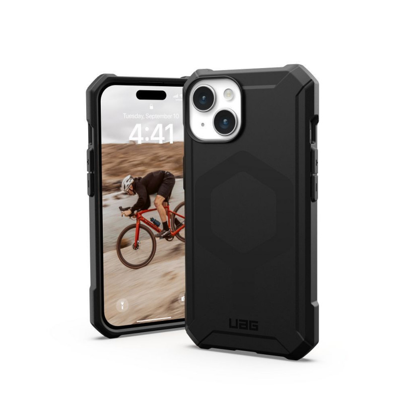 Kryt Urban Armor Gear Essential na Apple iPhone 15 Prémiové puzdro  MagSAFE  Čierny