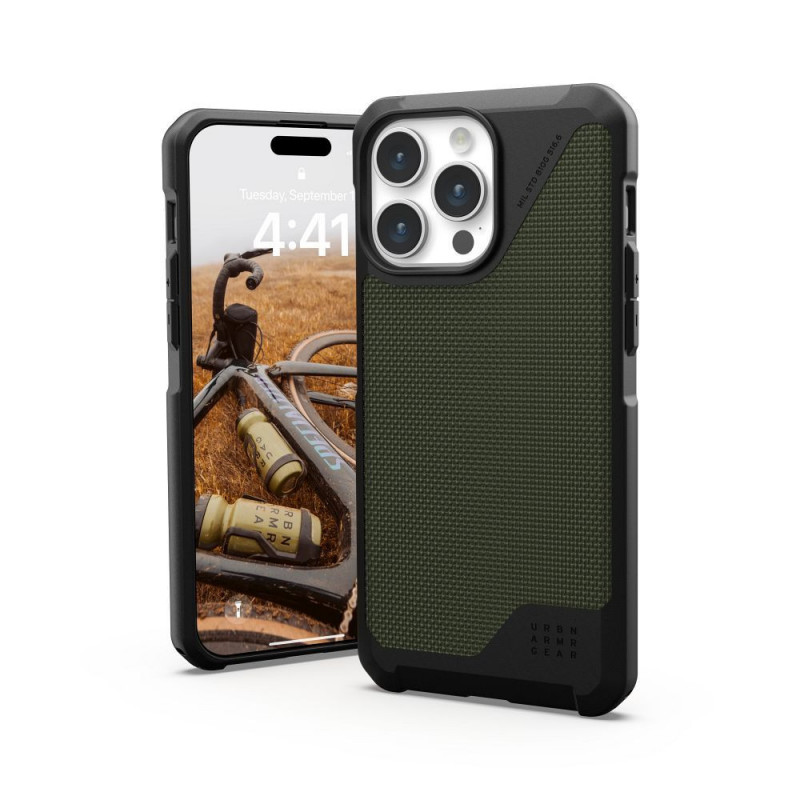 Kryt Urban Armor Gear Metropolis LT na Apple iPhone 15 Pro Max Prémiové puzdro  Kevlarová oliva