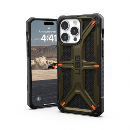 Kryt Urban Armor Gear Monarch na Apple iPhone 15 Pro Max Prémiové puzdro  MagSAFE  Zelený