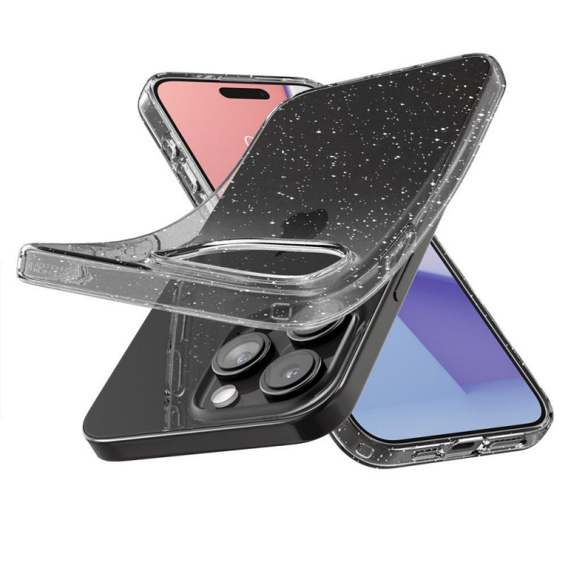 Kryt Spigen Liquid Crystal na Apple iPhone 15 Pro Krištáľovo čistý  Trblietavý kryštál