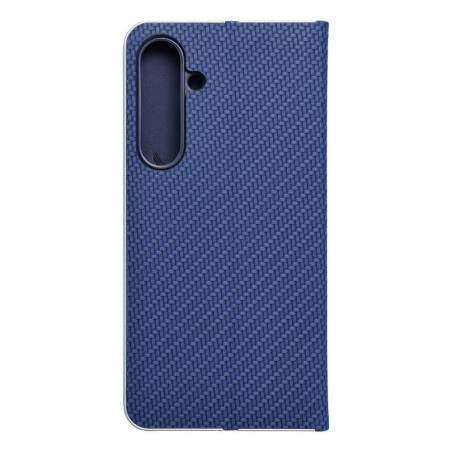 Peňaženkové puzdro LUNA Book Carbon na Samsung Galaxy S24 PLUS Uhlíkové vlákno, Elegant Modrý