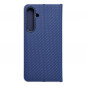 Peňaženkové puzdro LUNA Book Carbon na Samsung Galaxy S24 PLUS Uhlíkové vlákno, Elegant  Modrý