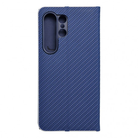 Peňaženkové puzdro LUNA Book Carbon na Samsung Galaxy S24 ULTRA Uhlíkové vlákno, Elegant Modrý