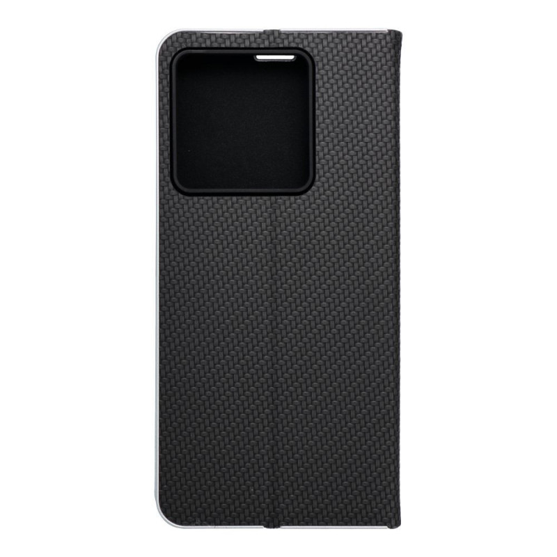 Peňaženkové puzdro LUNA Book Carbon na XIAOMI 13T Uhlíkové vlákno, Elegant  Čierny