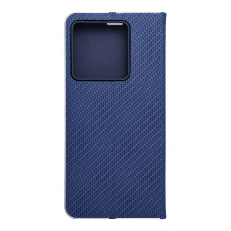 Peňaženkové puzdro LUNA Book Carbon na XIAOMI 13T Pro Uhlíkové vlákno, Elegant Modrý