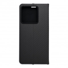 Peňaženkové puzdro LUNA Book Carbon na XIAOMI 13T Uhlíkové vlákno, Elegant  Čierny