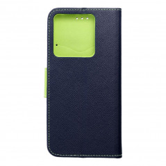 Peňaženkové puzdro Fancy Book na XIAOMI Redmi Note 13 Pro 5G Námornícka modrá / Limetkovo zelený