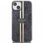 Kryt Guess 4G Gold Stripe na Apple iPhone 15 Plus Elegant  Čierny