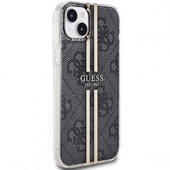 Kryt Guess 4G Gold Stripe na Apple iPhone 15 Plus Elegant  Čierny