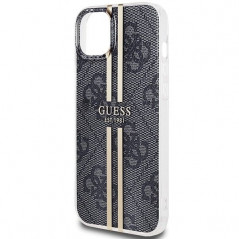 Kryt Guess 4G Gold Stripe na Apple iPhone 15 Plus Elegant  Čierny