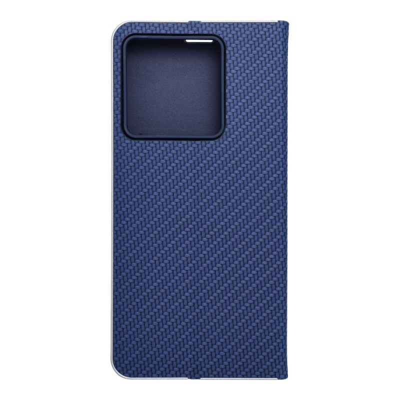 Peňaženkové puzdro LUNA Book Carbon na XIAOMI 13T Pro Uhlíkové vlákno, Elegant  Modrý