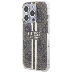 Kryt Guess 4G Gold Stripe na Apple iPhone 15 Pro Max Elegant  Hnedý