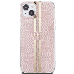 Kryt Guess 4G Gold Stripe na Apple iPhone 15 Plus Elegant  Ružový