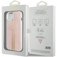 Kryt Guess 4G Gold Stripe na Apple iPhone 15 Plus Elegant  Ružový