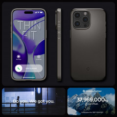 Kryt Spigen Thin Fit na Apple iPhone 15 Pro Max Tmavo modro sivý