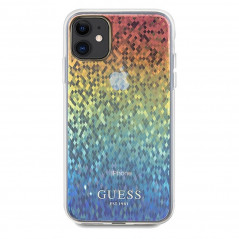 Kryt Guess IML Faceted Mirror na Apple iPhone 11 Elegant  Dúhové disco