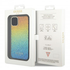 Kryt Guess IML Faceted Mirror na Apple iPhone 11 Elegant  Dúhové disco