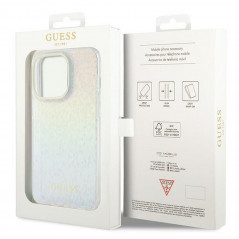 Kryt Guess IML Faceted Mirror na Apple iPhone 14 Pro Elegant  Dúhové disco