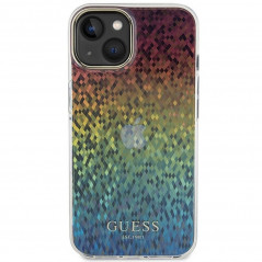 Kryt Guess IML Faceted Mirror na Apple iPhone 15 Elegant  Dúhové disco