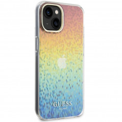 Kryt Guess IML Faceted Mirror na Apple iPhone 15 Elegant  Dúhové disco