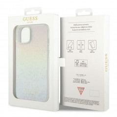 Kryt Guess IML Faceted Mirror na Apple iPhone 15 Elegant  Dúhové disco