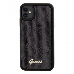 Kryt Guess Sequin Script Metal na Apple iPhone 11 Elegant  Čierny