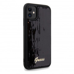 Kryt Guess Sequin Script Metal na Apple iPhone 11 Elegant  Čierny