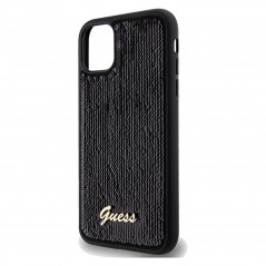 Kryt Guess Sequin Script Metal na Apple iPhone 11 Elegant  Čierny