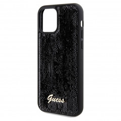 Kryt Guess Sequin Script Metal na Apple iPhone 12 Elegant  Čierny