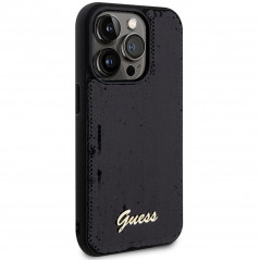 Kryt Guess Sequin Script Metal na Apple iPhone 13 Pro Elegant  Čierny