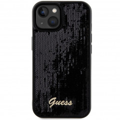 Kryt Guess Sequin Script Metal na Apple iPhone 14 Elegant  Čierny